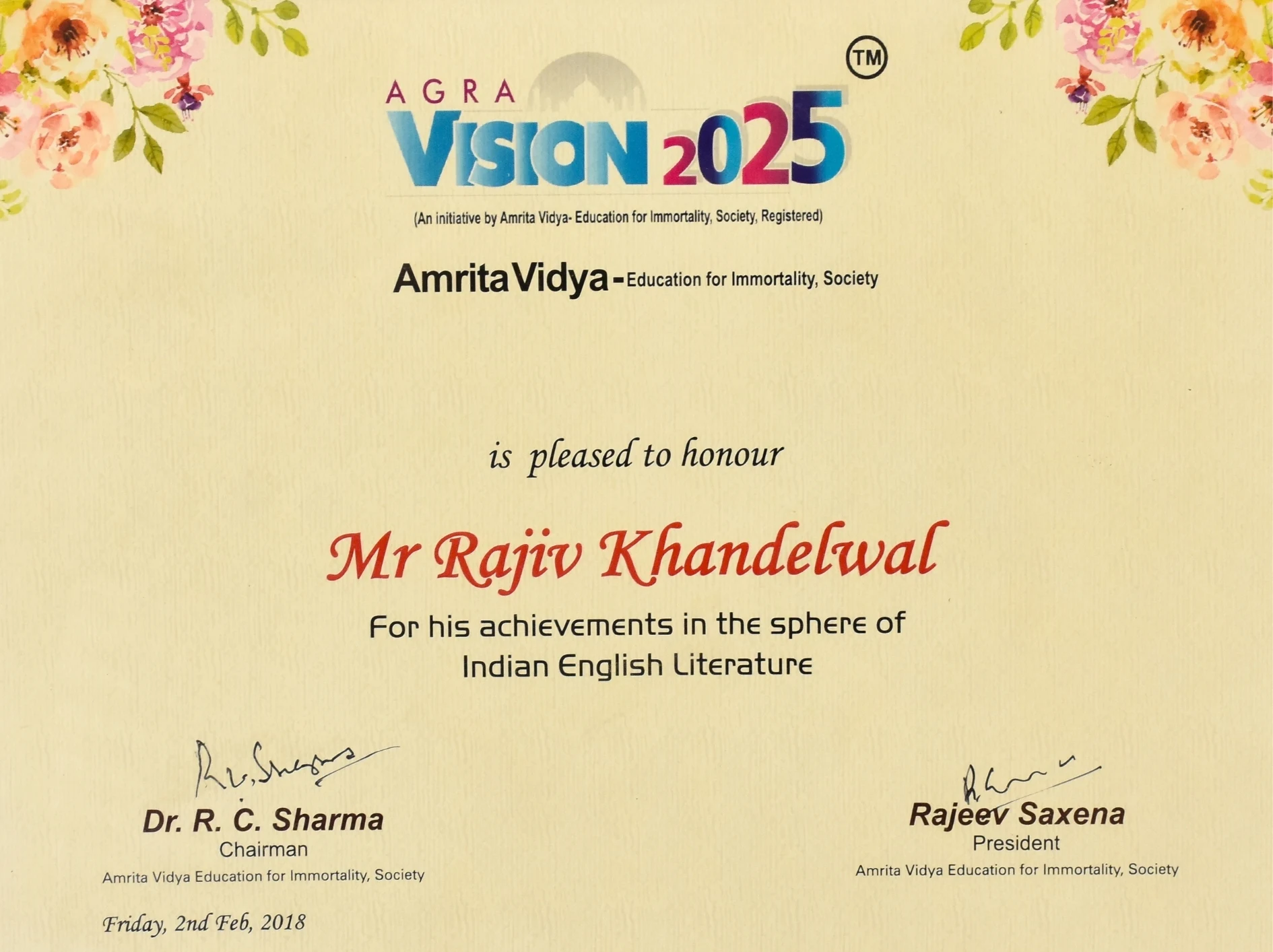 Certificate Amrita Vidhya
